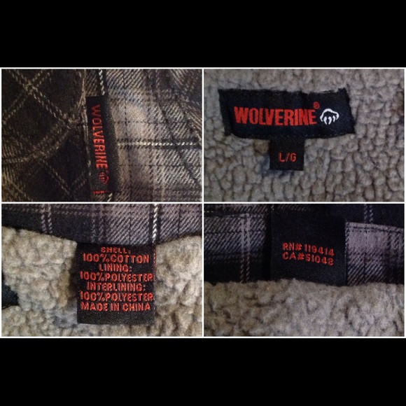 Men's Size Lg Wolverine Zip Up Lined Jacket - Picture 5 of 8